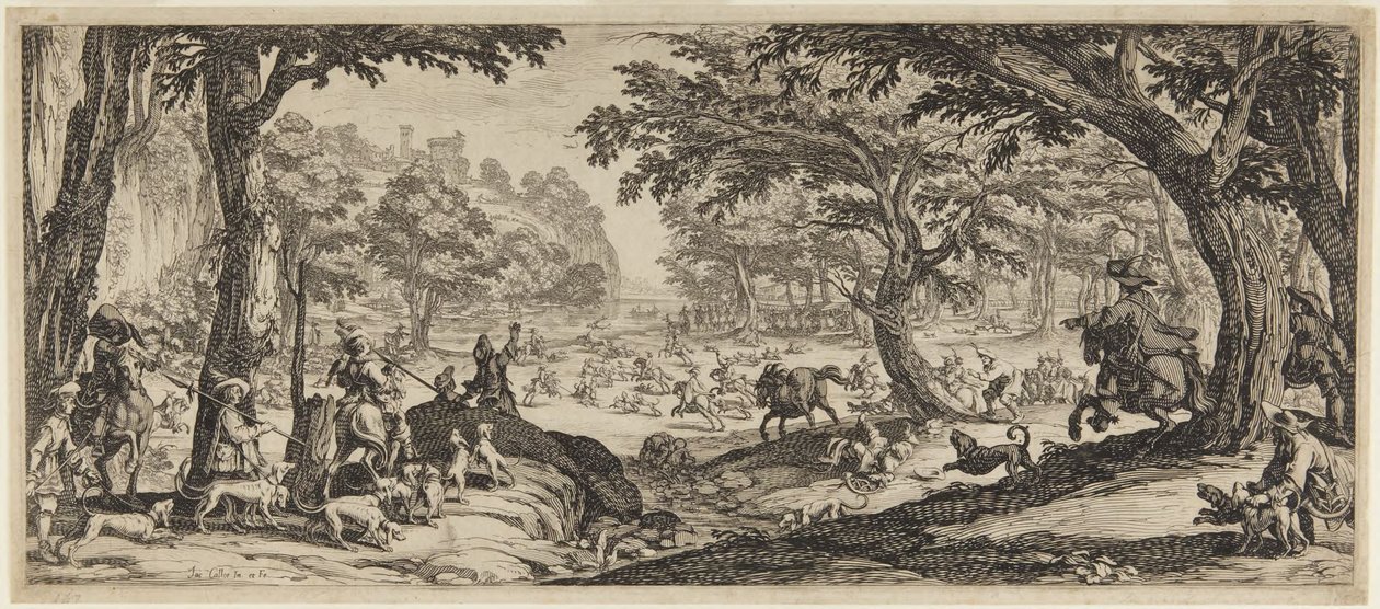 A nagy vadászat (Szarvasvadászat) alkotó: Jacques Callot
