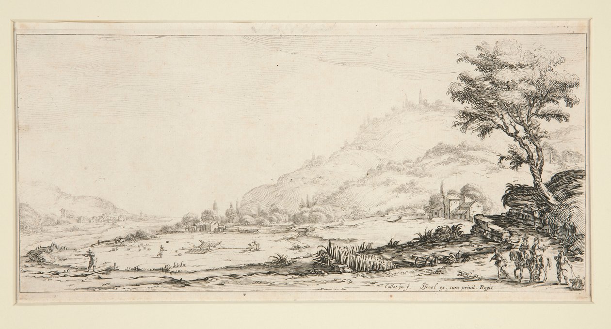 Vadászmadarak, a Tájképekből Giovanni de Medici számára alkotó: Jacques Callot
