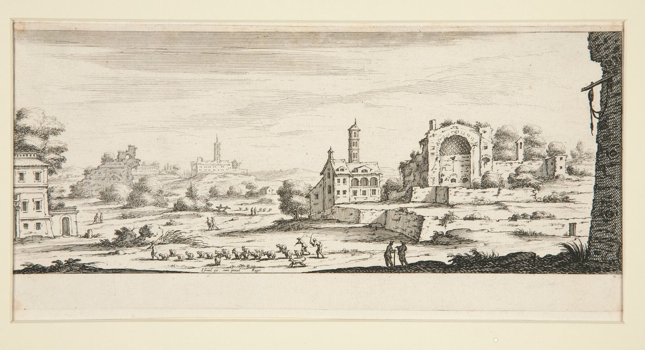 Táj nagy épületekkel alkotó: Jacques Callot