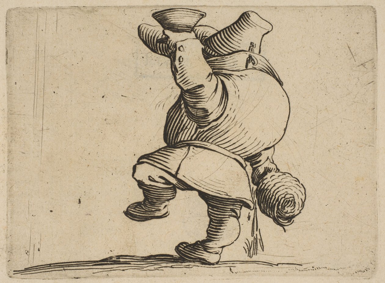 Le Buveur Vu de Dos Az ivó hátulról nézve, Varie Figure Gobbiból, suite appe..., 1616-22. alkotó: Jacques Callot