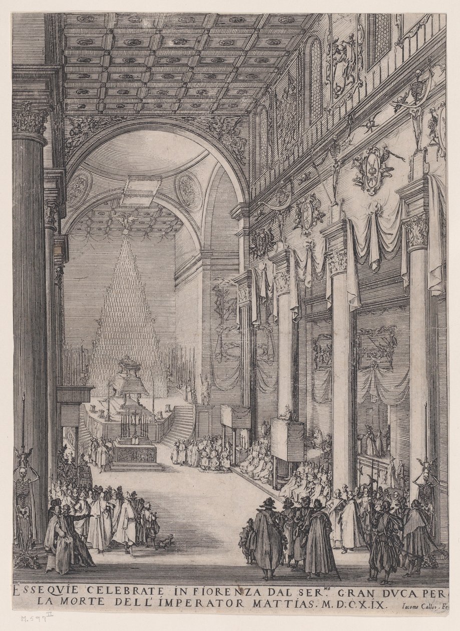 Mathias császár ravatala, más néven A kis prédikátor, A firenzei gyászkápolna és Mathias császár rekviemje alkotó: Jacques Callot
