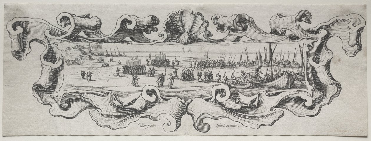 A csapatok partraszállása alkotó: Jacques Callot