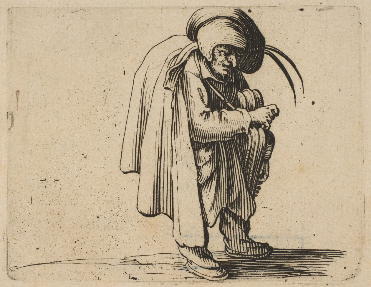 Le Jouer de Vielle The Hurdy-Gurdy Player, Varie Figure Gobbi, szvit aus..., 1616-22. alkotó: Jacques Callot