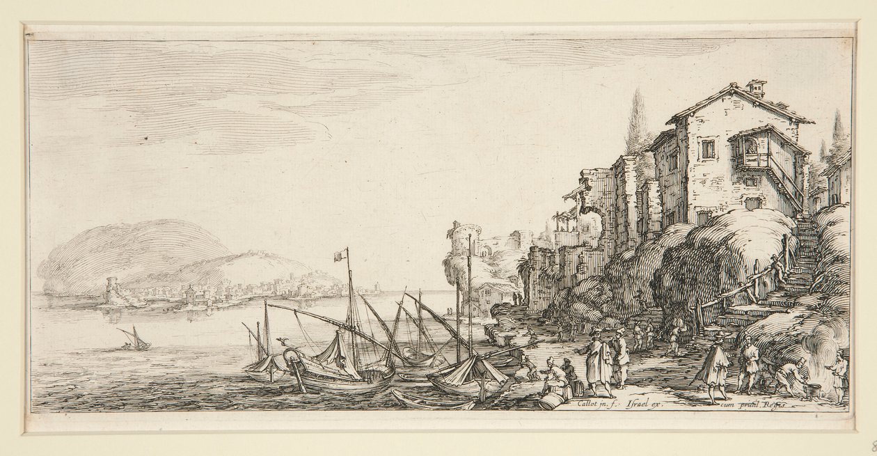 Le petit port (A kis kikötő), a Giovanni de Medici tájképekből alkotó: Jacques Callot
