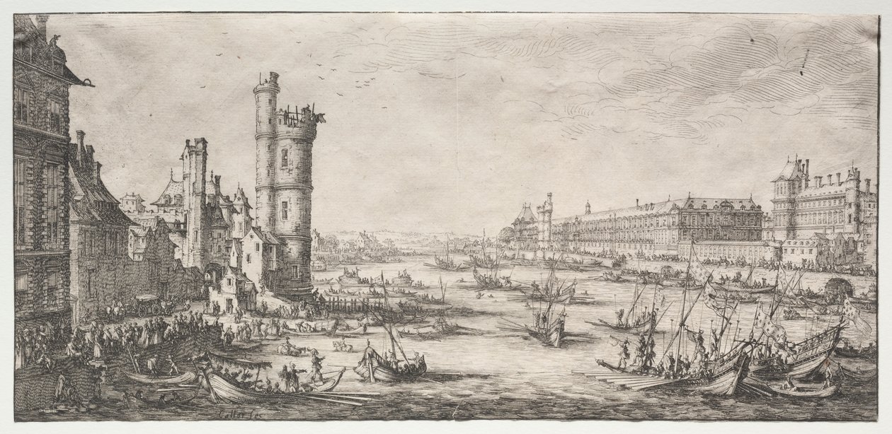 Párizs két nagyszerű kilátása: kilátás a Louvre-ra alkotó: Jacques Callot