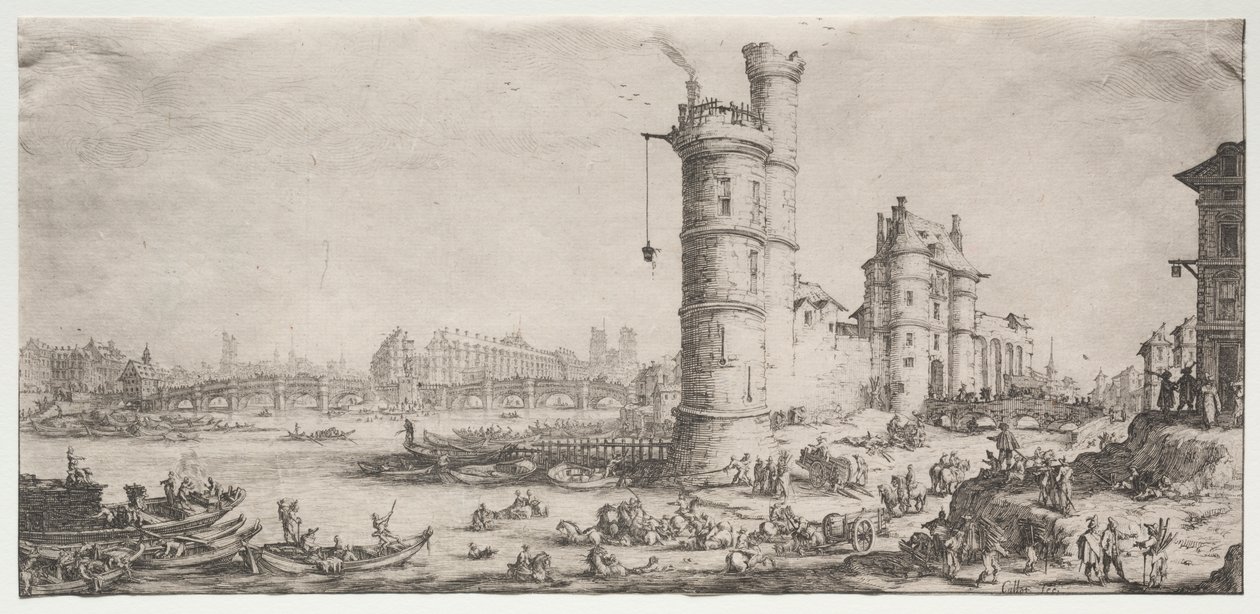 Párizs két nagyszerű kilátása: Kilátás a Pont Neuf-ra alkotó: Jacques Callot