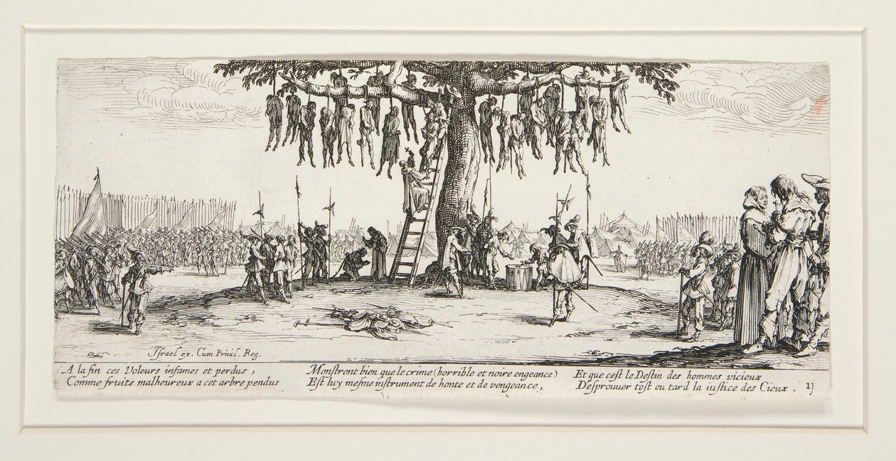 A háború nagy nyomorúságai: N. 11 - Az akasztás alkotó: Jacques Callot