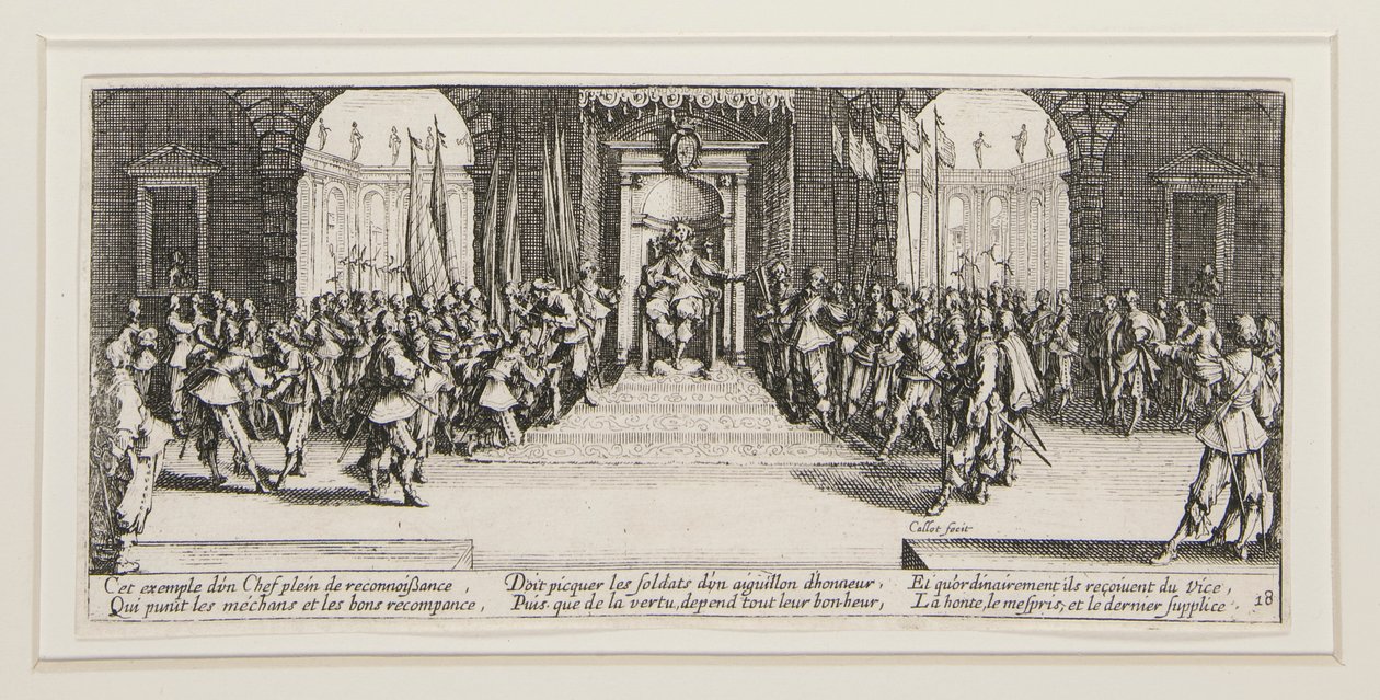 A háború nagy nyomorúságai: Nem. 18 - Jutalmak kiosztása alkotó: Jacques Callot