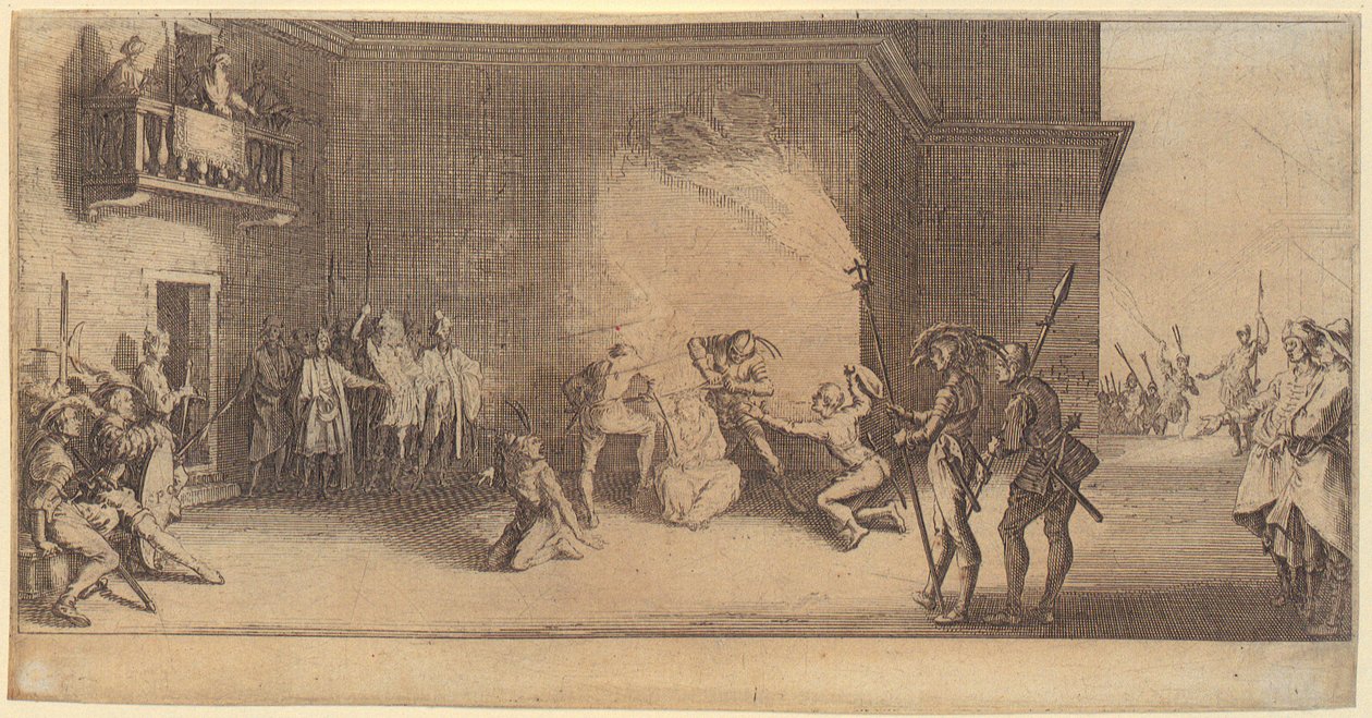 Az utolsó vacsora, a „A nagy passió” című sorozat 2. lapja alkotó: Jacques Callot