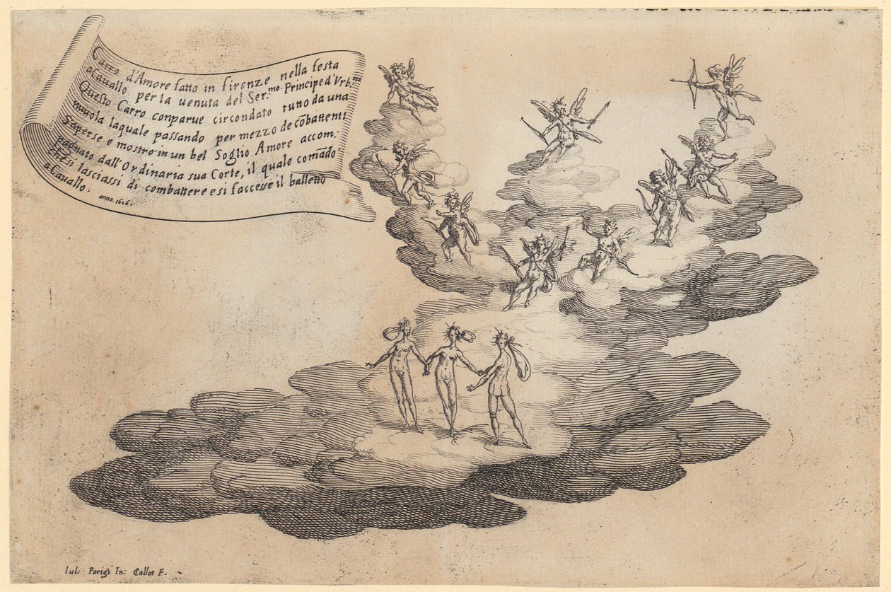 A szerelem szekere, a „Szépség háborúja” sorozat 5. lapja alkotó: Jacques Callot