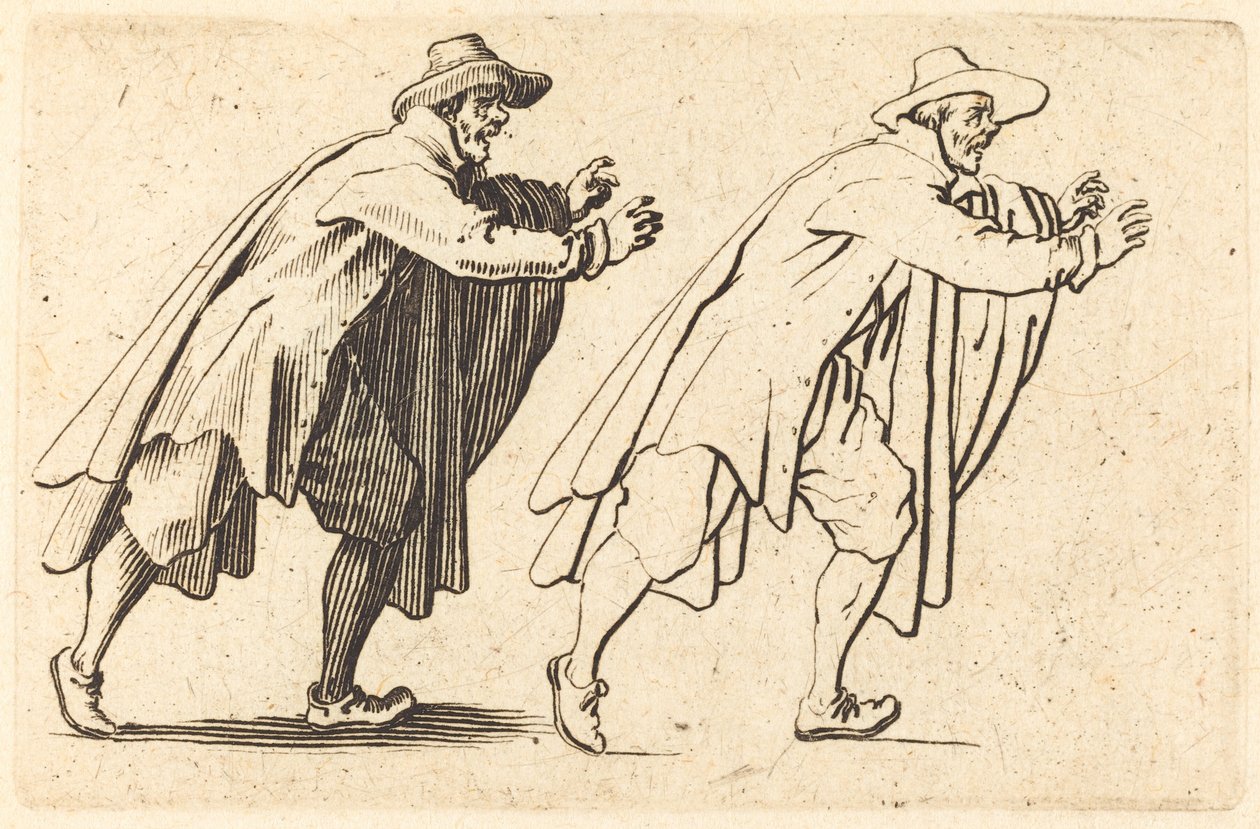 Hirtelen mozgó ember, c. 1622. alkotó: Jacques Callot