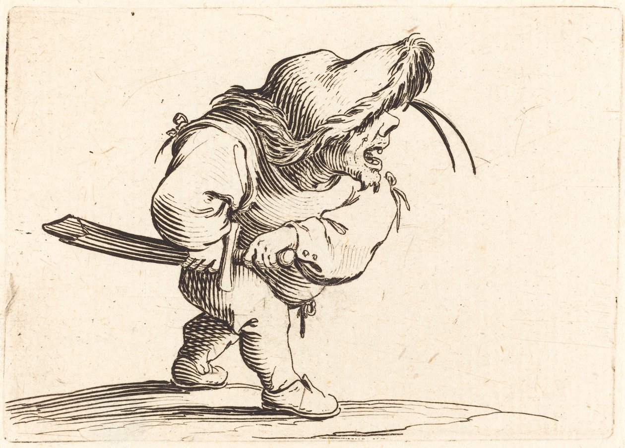 Férfi kardhúzásra készül, c. 1622. alkotó: Jacques Callot