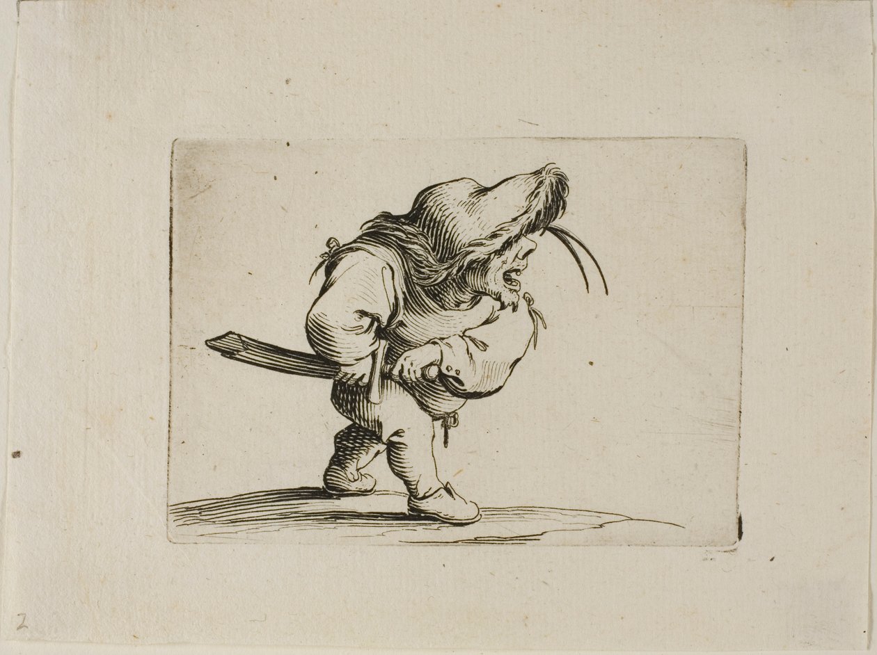 Férfi kardhúzásra készül, a Varie Figure Gobbitól alkotó: Jacques Callot