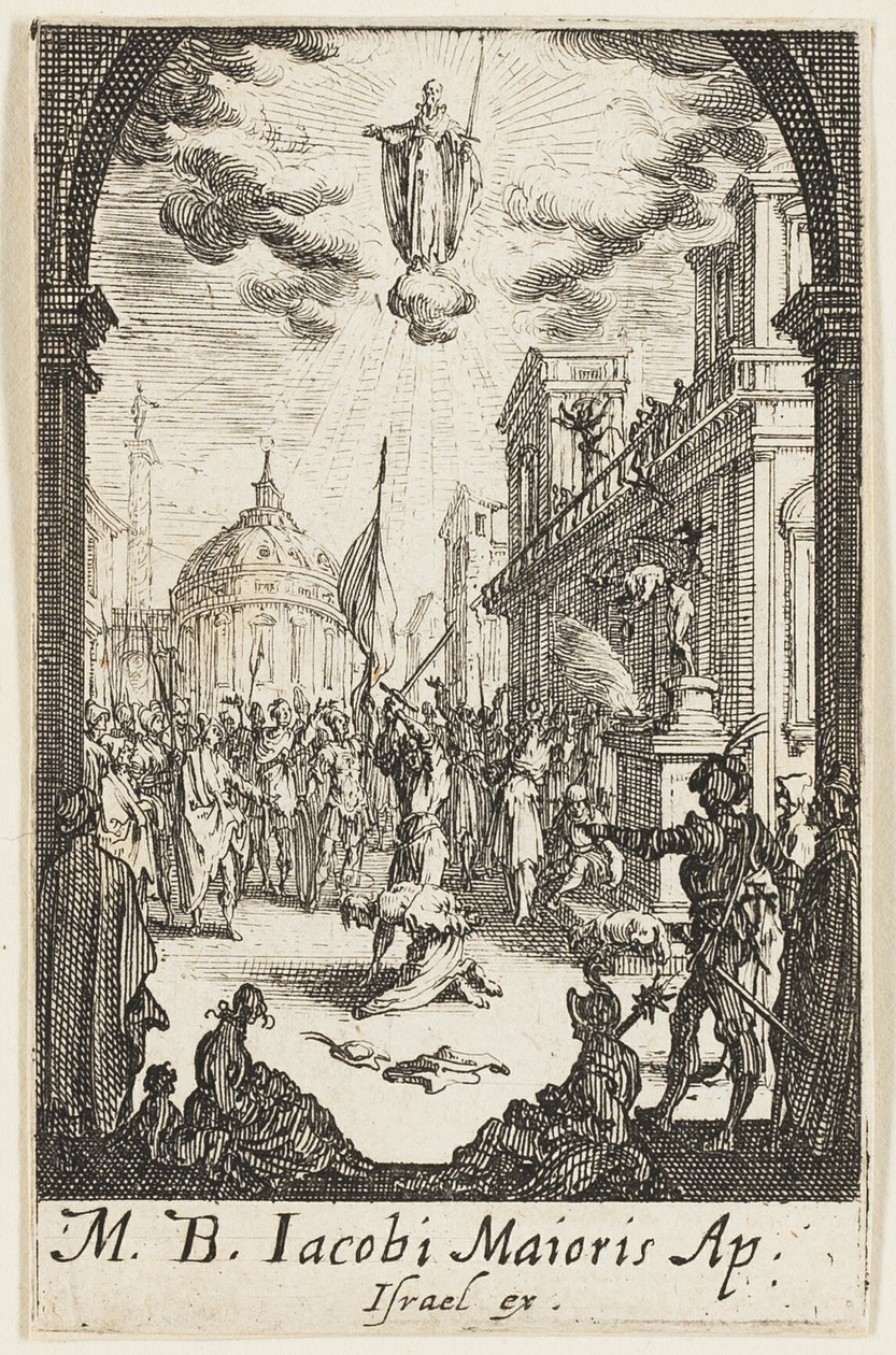 Major Szent János mártíromsága, negyedik tábla az Apostolok mártíromságai című kötetből. alkotó: Jacques Callot