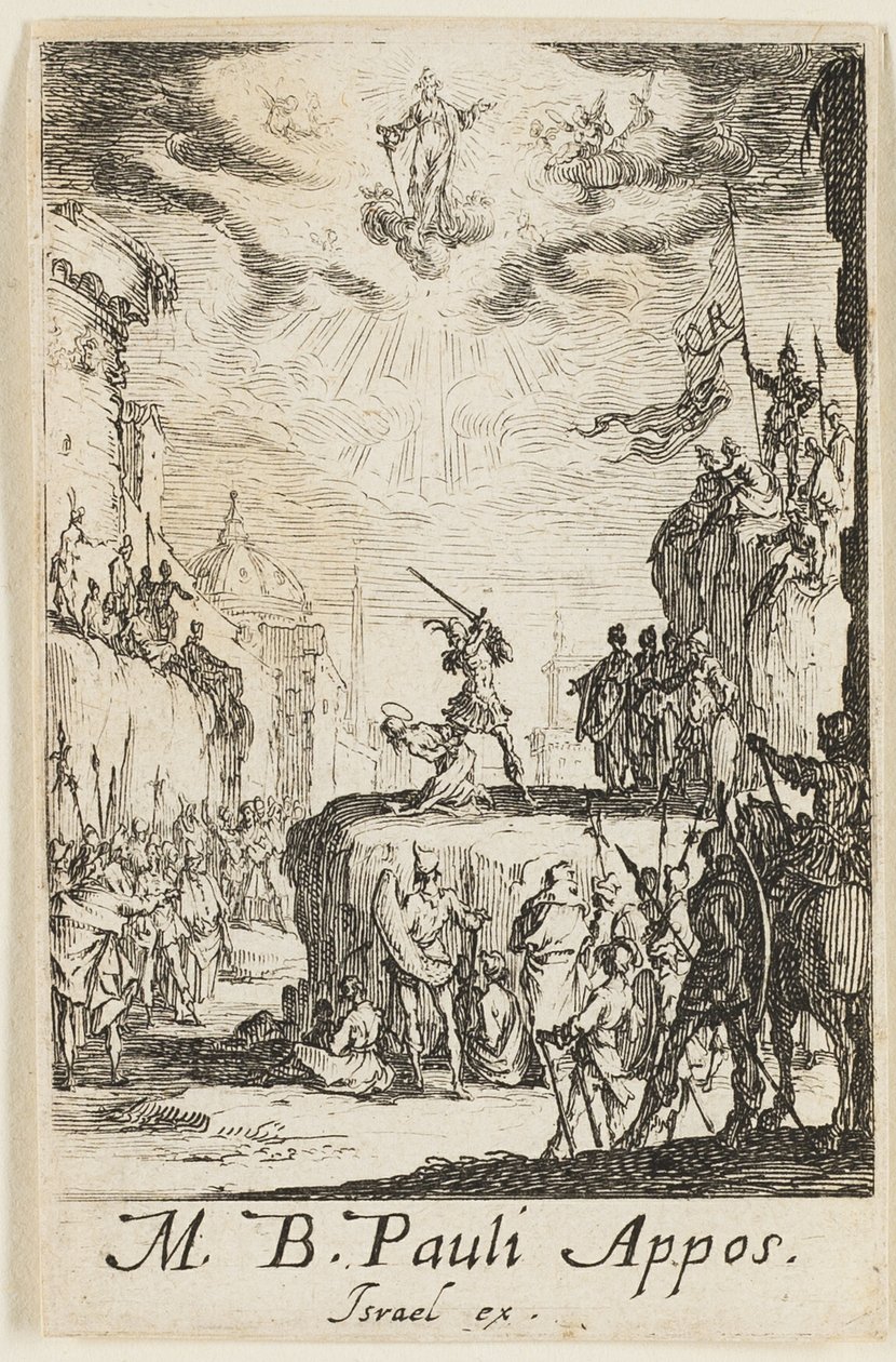 Szent Pál mártíromsága, második lemez az Apostolok mártíromságai című könyvből. alkotó: Jacques Callot