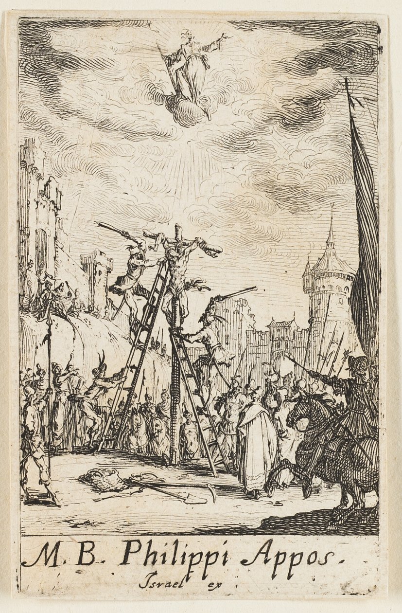 Szent Fülöp mártíromsága, nyolcadik tábla az Apostolok mártíromsága című kötetből. alkotó: Jacques Callot