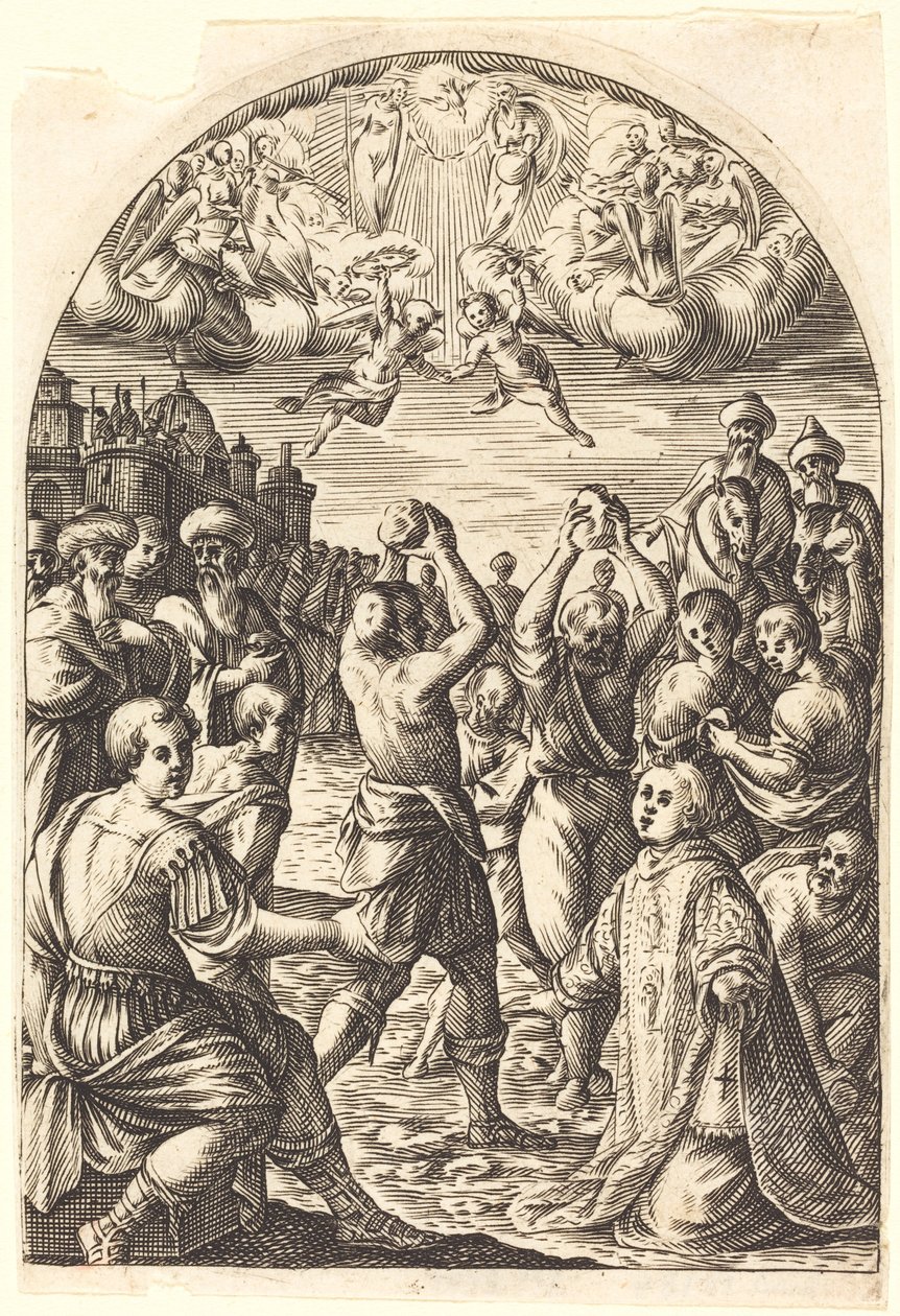 Szent István vértanúhalála, 16081611. alkotó: Jacques Callot