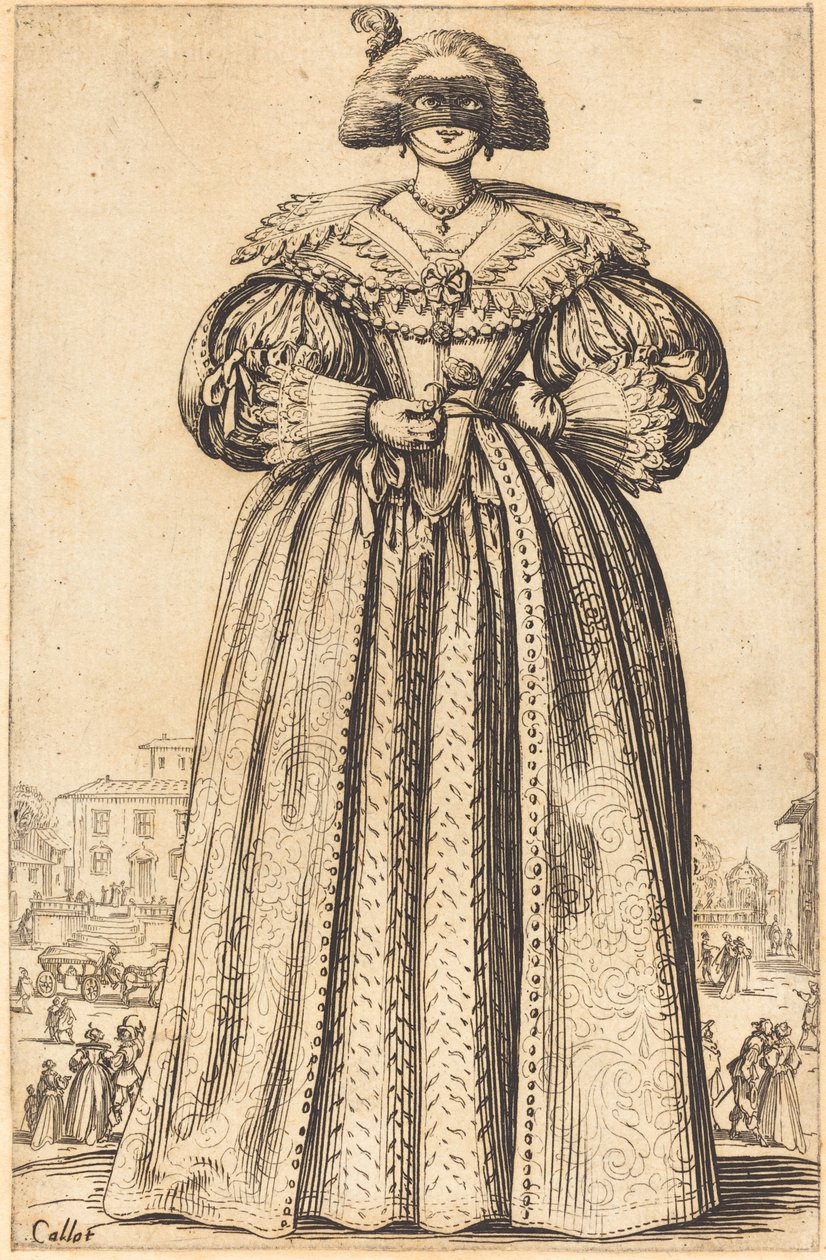 Álarcos Nemes Nő alkotó: Jacques Callot