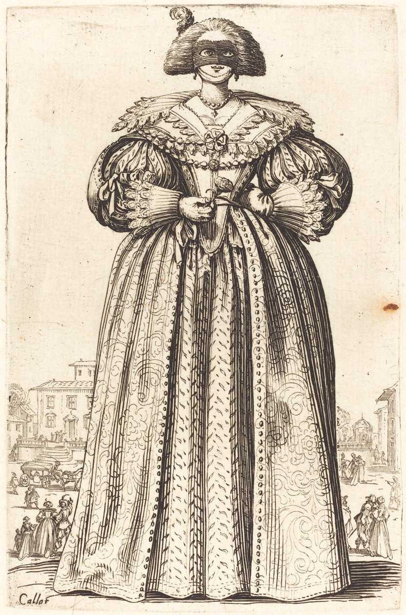 Álarcos Nemes Nő alkotó: Jacques Callot