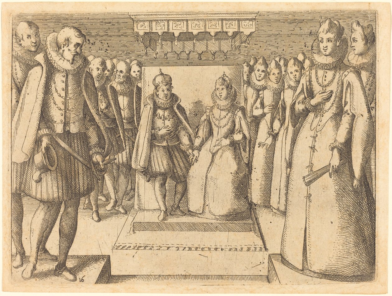 Osztrák Margit és III. Fülöp találkozása, alkotó: Jacques Callot