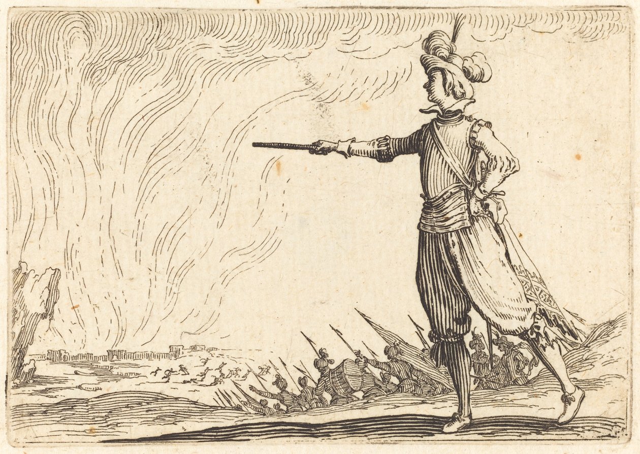 gyalogos katonai parancsnok, c. 1622. alkotó: Jacques Callot