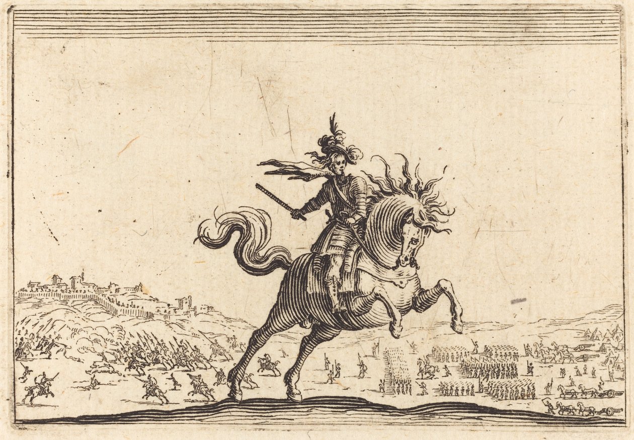 Katonai parancsnok lóháton alkotó: Jacques Callot