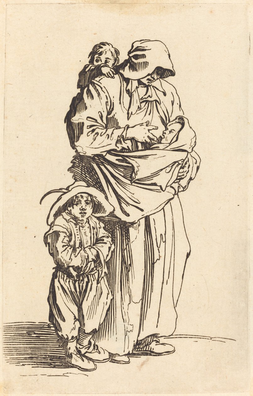 Anya és három gyermek alkotó: Jacques Callot