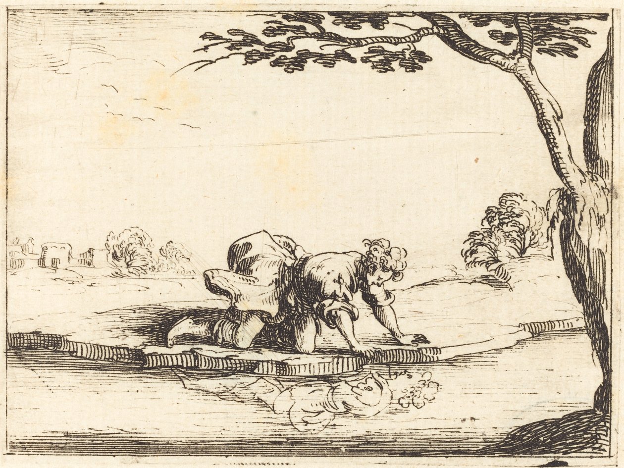Nárcisz keres a vízben alkotó: Jacques Callot