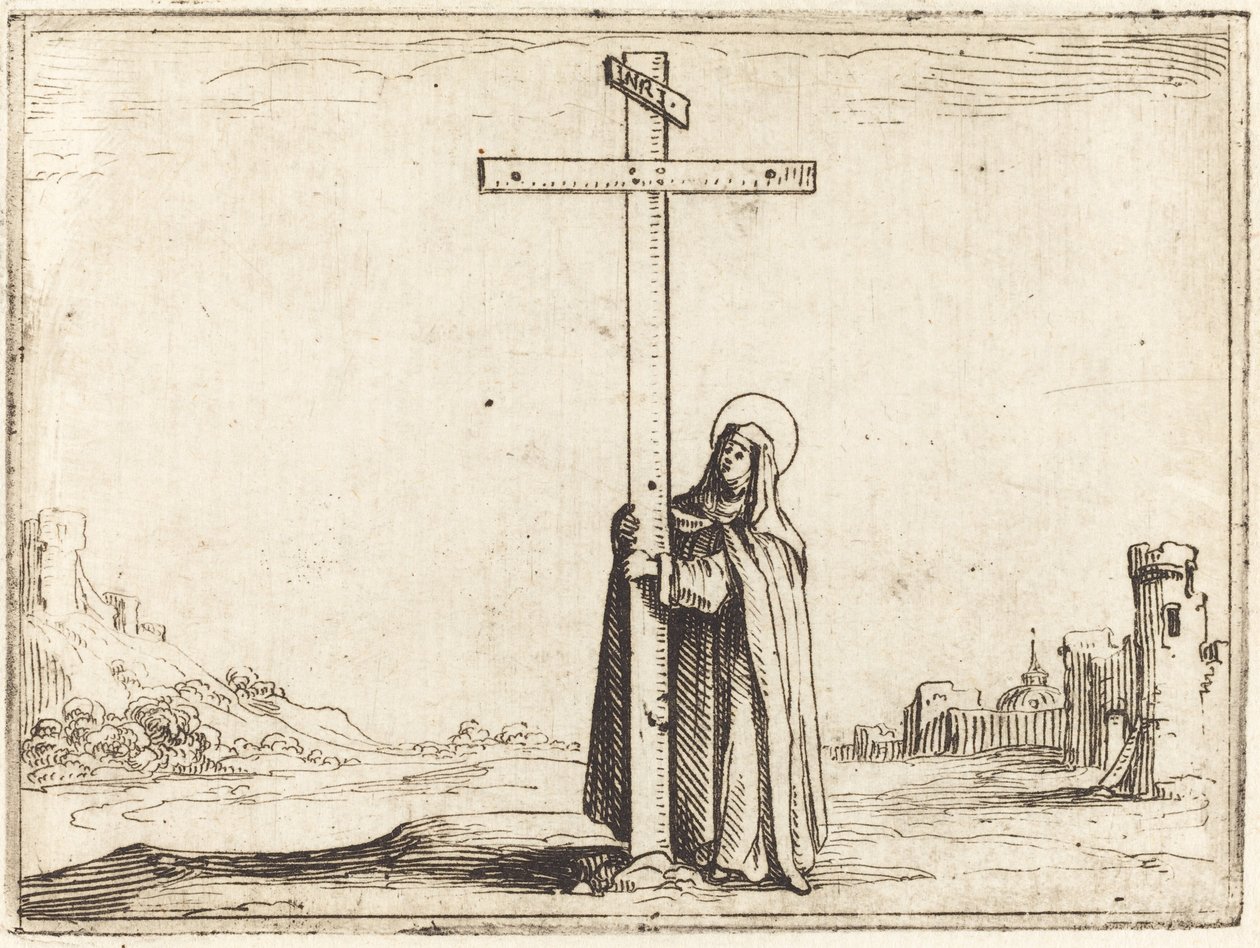 Apáca átöleli a Szent Keresztet alkotó: Jacques Callot