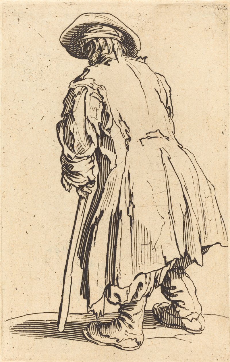 Öreg koldus egy mankóval, 1622 körül alkotó: Jacques Callot