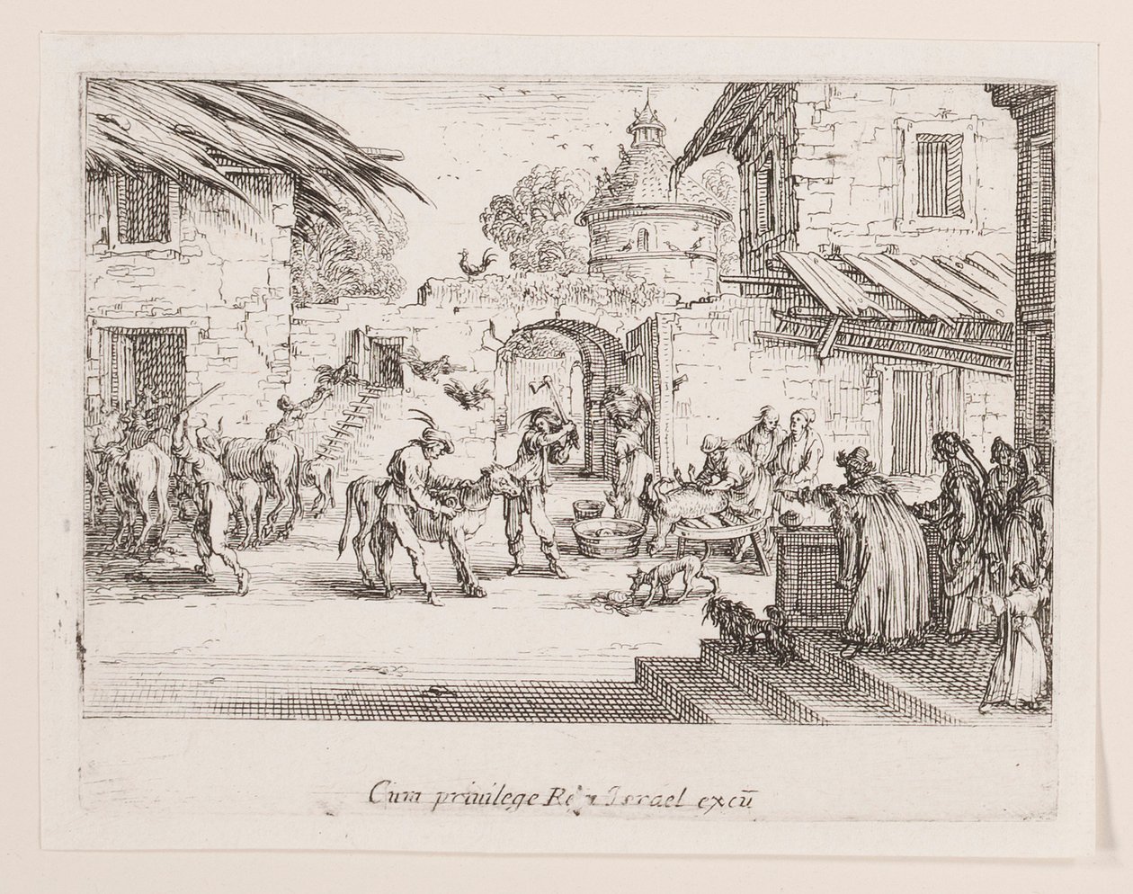 Kedden le veau gras (A nagy borjút megölték), a La vie de l sorozatból alkotó: Jacques Callot