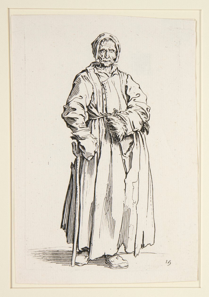 Félszemű nő, a koldusokból (La borgnesse) alkotó: Jacques Callot