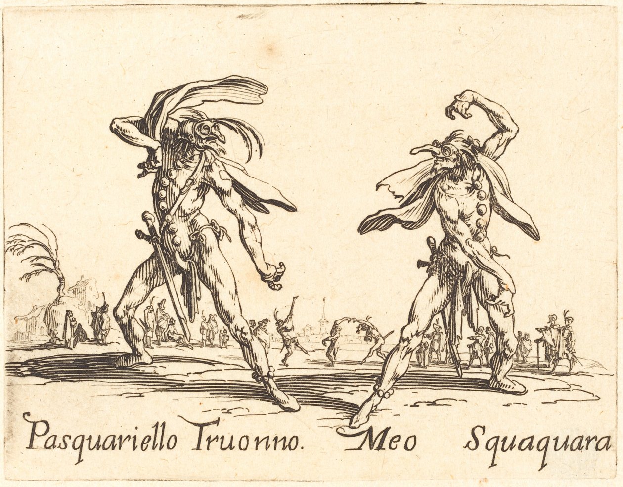 Pasquariello Truonno és Meo Squaquara alkotó: Jacques Callot