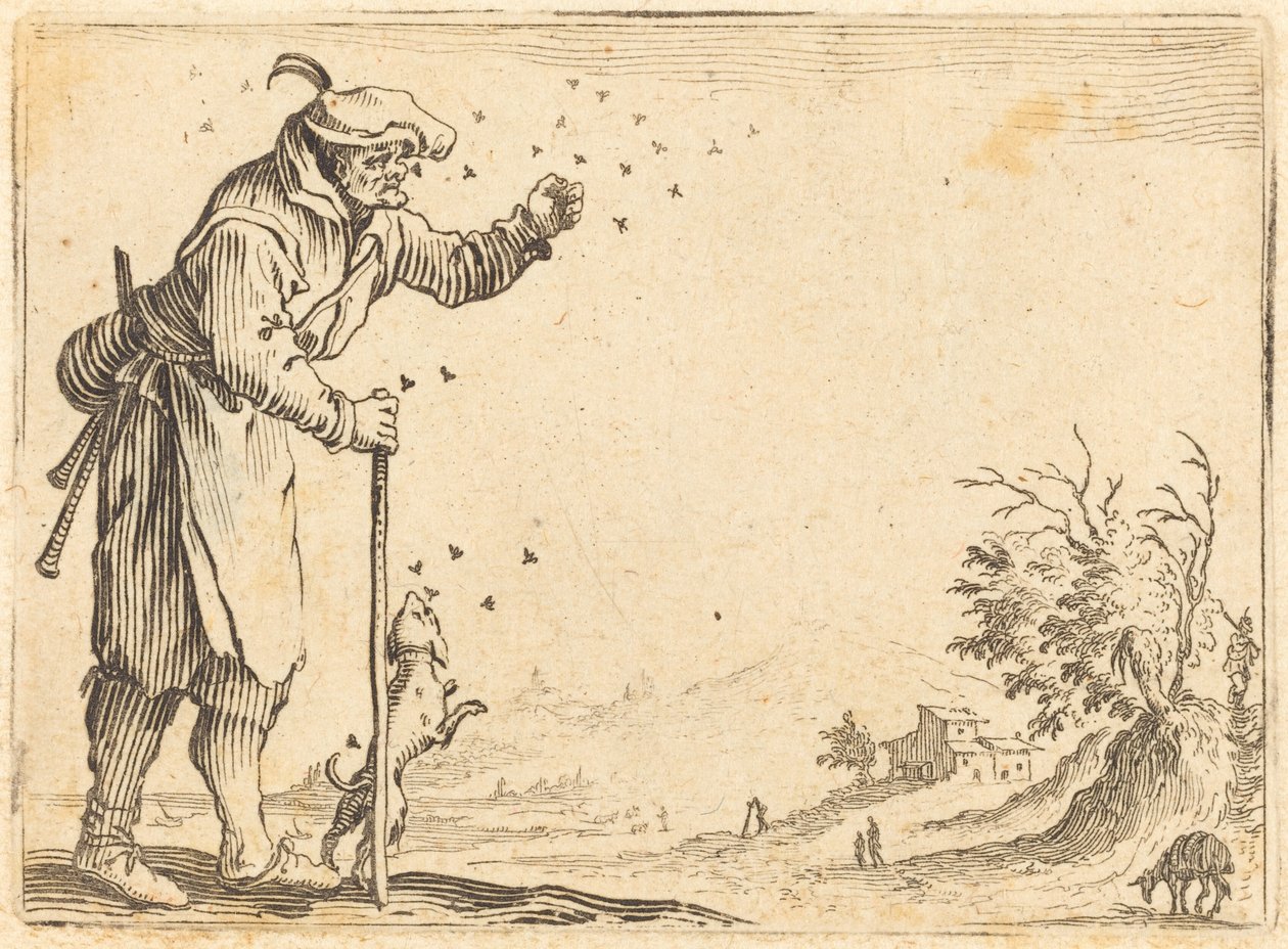 Parasztot megtámadtak a méhek alkotó: Jacques Callot