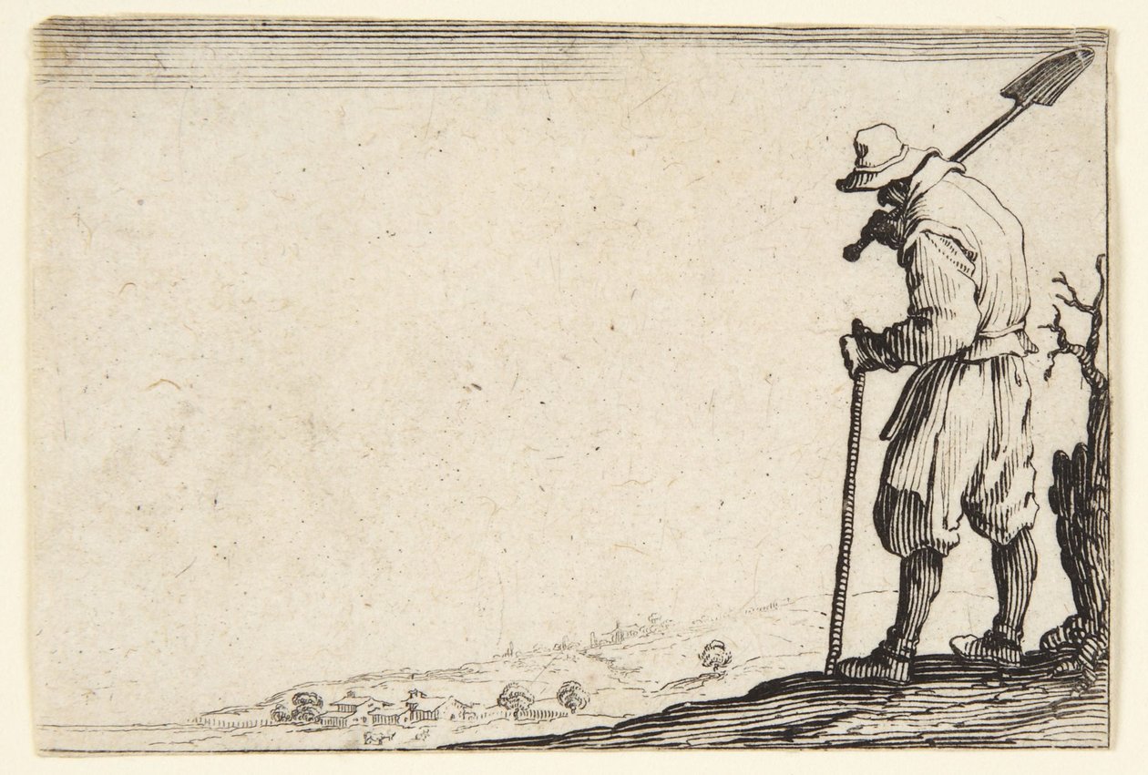 Vállán ásót vivő paraszt alkotó: Jacques Callot
