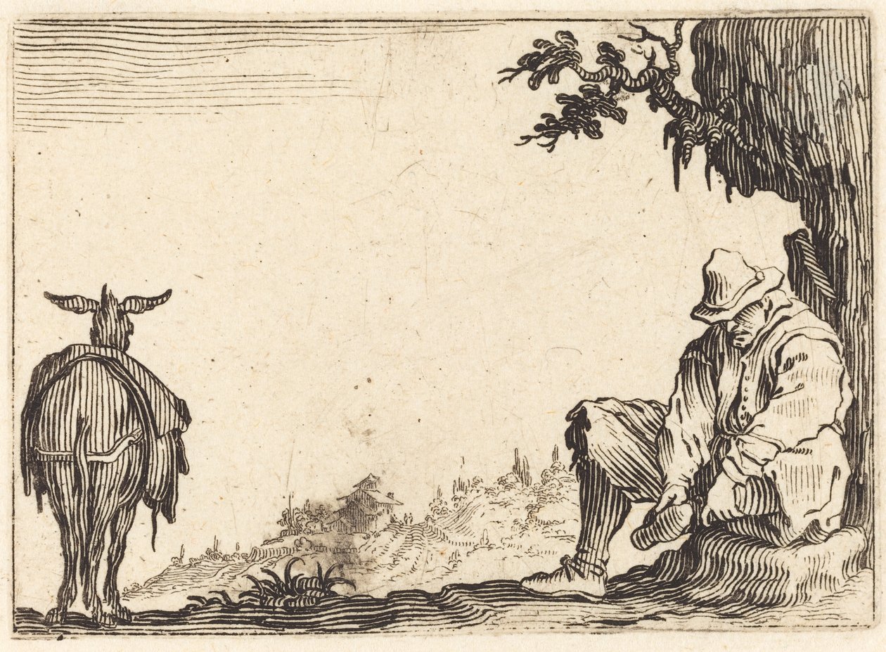 Paraszt, aki leveszi a cipőjét alkotó: Jacques Callot