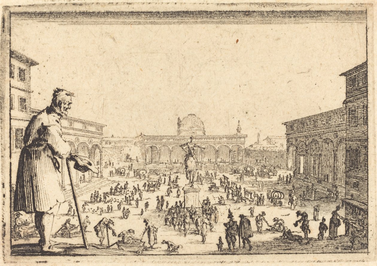 Piazza SS. Bejelentve, Firenze alkotó: Jacques Callot