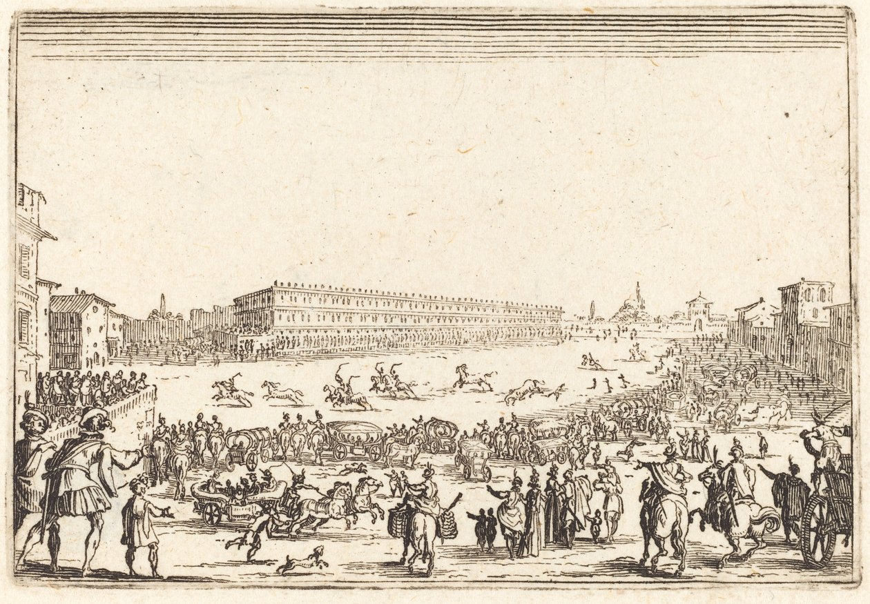 Piazza Santa Croce, Firenze, kb. 1622. alkotó: Jacques Callot