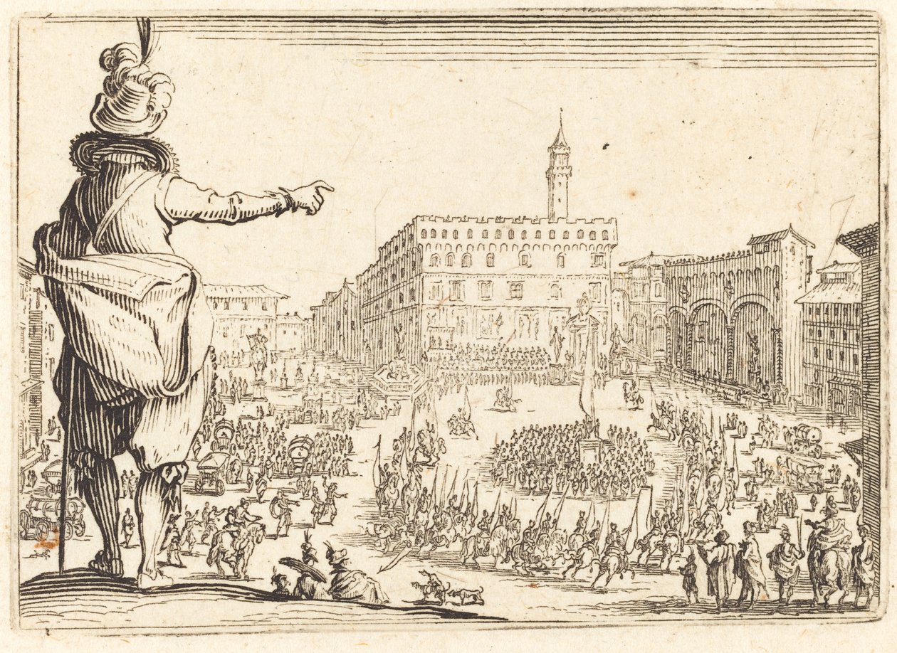 Piazza della Signoria, Firenze, c. 1622. alkotó: Jacques Callot