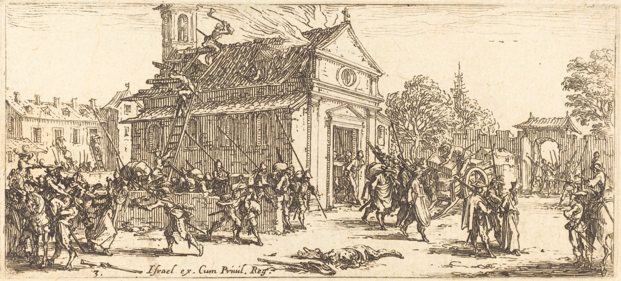Egy kolostor kifosztása alkotó: Jacques Callot