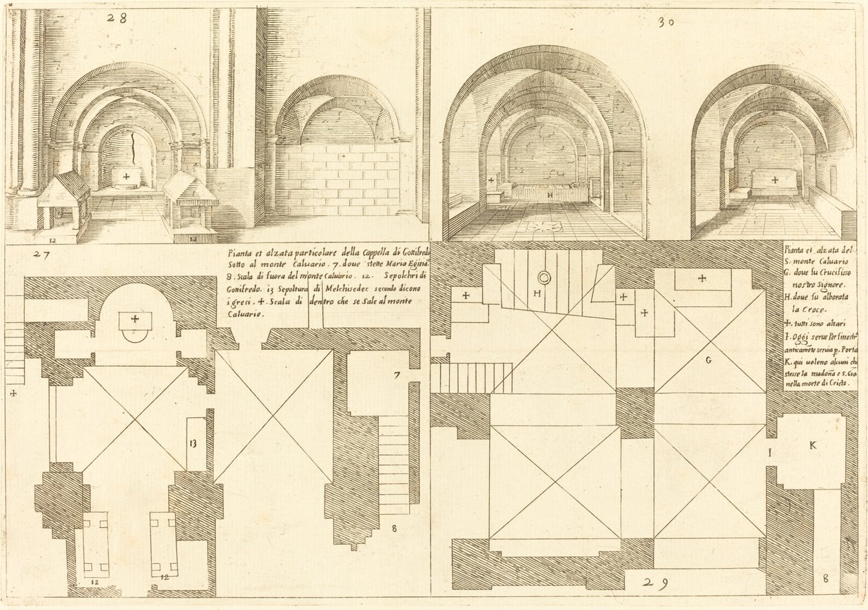 Godefroy de Bouillon kápolna terve és emelése alkotó: Jacques Callot