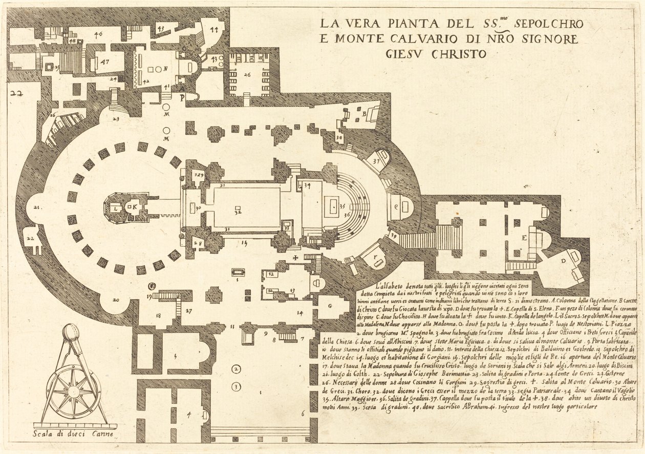 A Szent Sír és a Kálvária-hegy terve alkotó: Jacques Callot