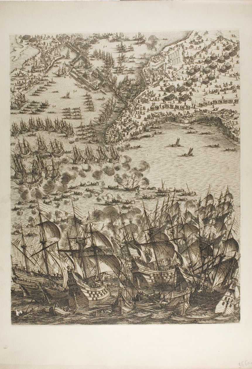 Ötödik tábla La Rochelle ostromából alkotó: Jacques Callot