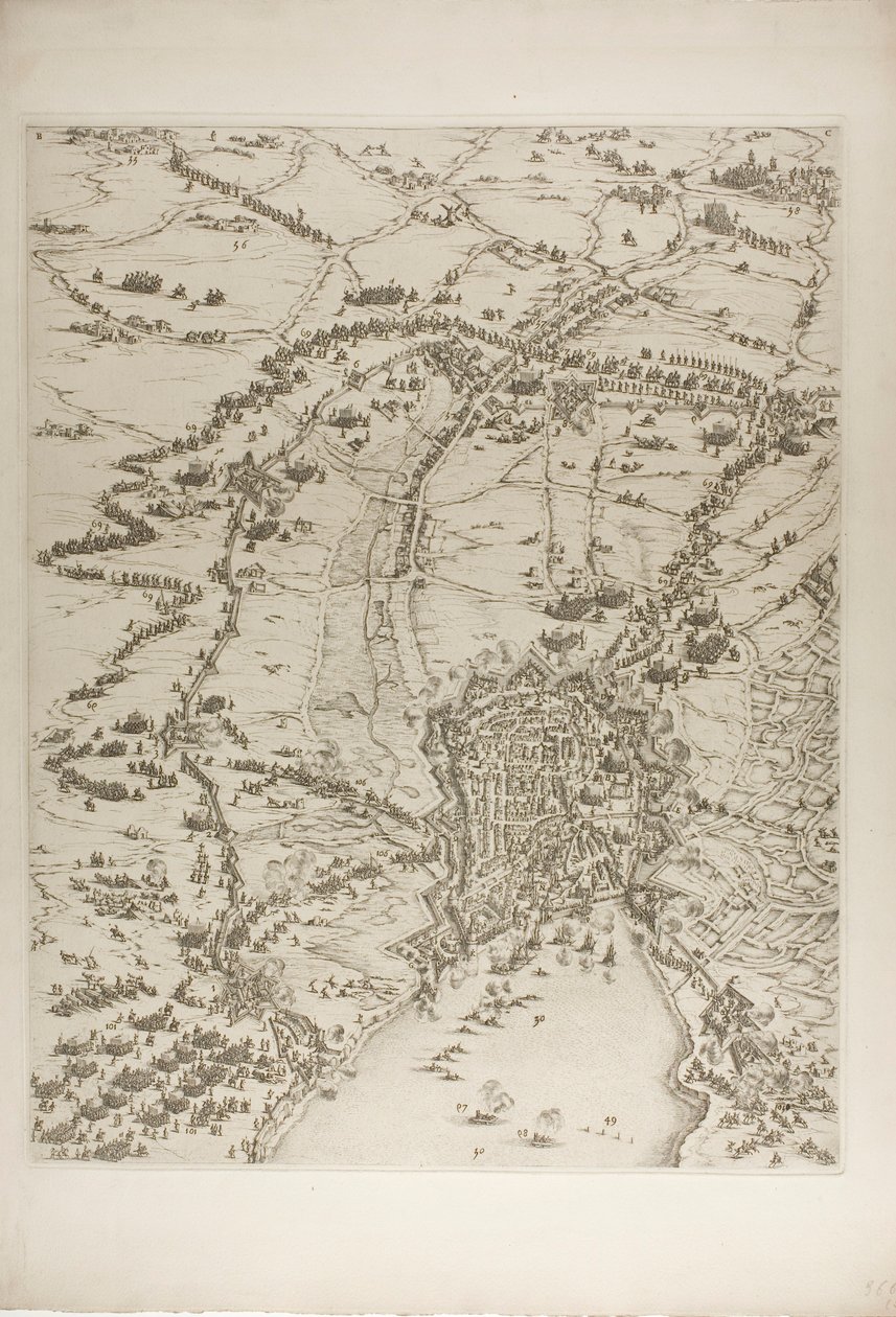 Második tábla La Rochelle ostromából alkotó: Jacques Callot