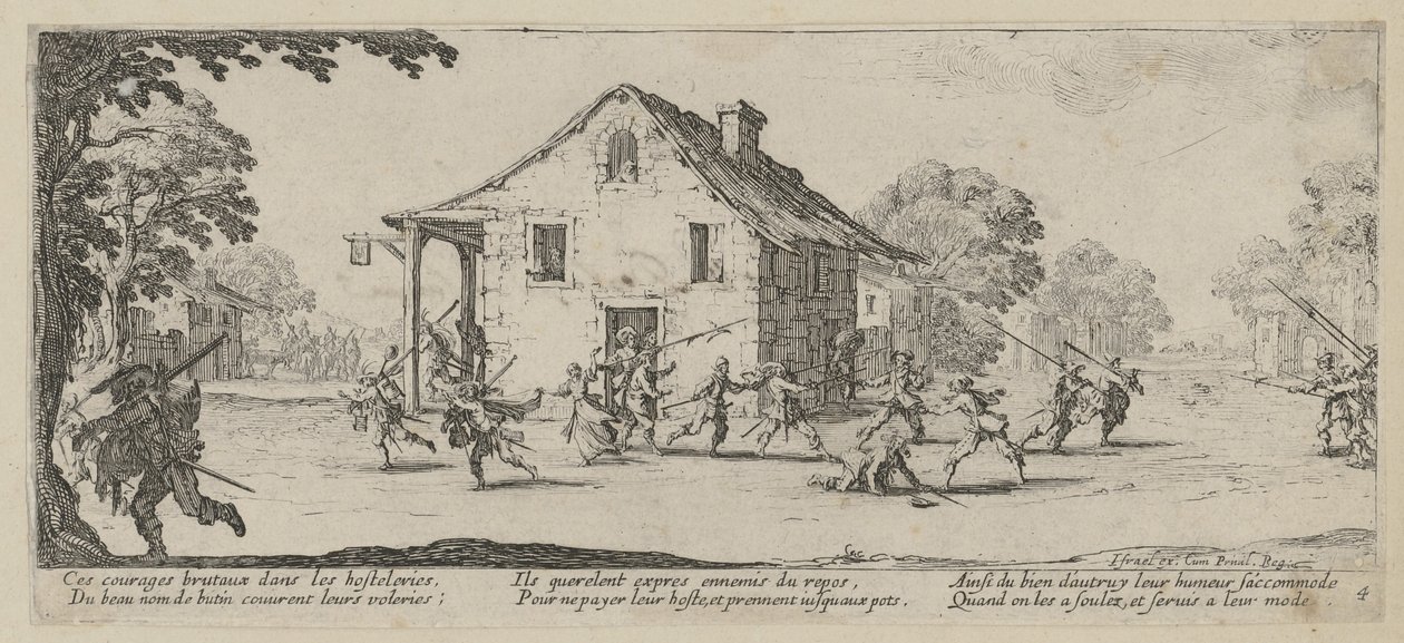 Fosztogatás, a „A háború borzalmai” című sorozat 4. része alkotó: Jacques Callot