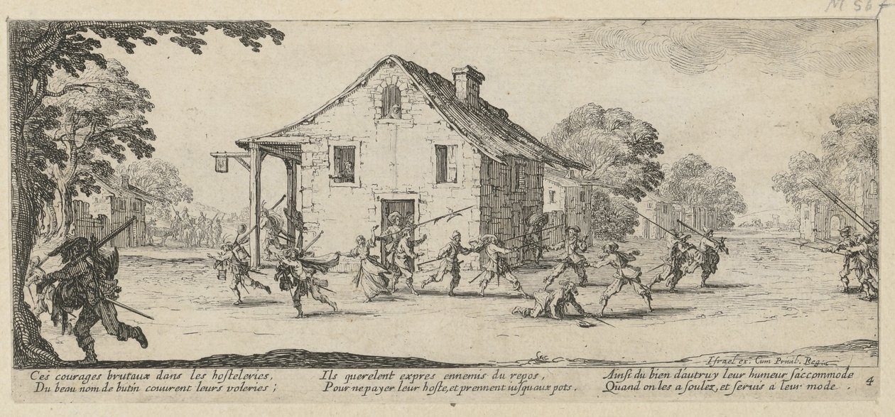 Fosztogatás, a „A háború borzalmai” című sorozat 4. része alkotó: Jacques Callot