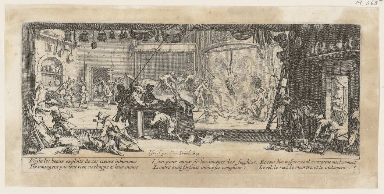Egy tanya kifosztása, az „A háború borzalmai” című sorozat 5. része alkotó: Jacques Callot
