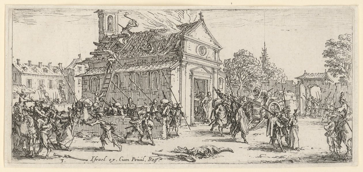 Egy kolostor kifosztása alkotó: Jacques Callot