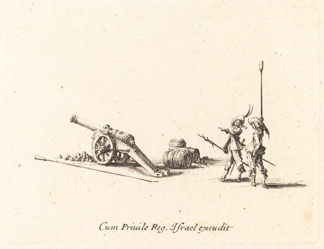 Felkészülés az ágyú kilövésére, 16341635. alkotó: Jacques Callot