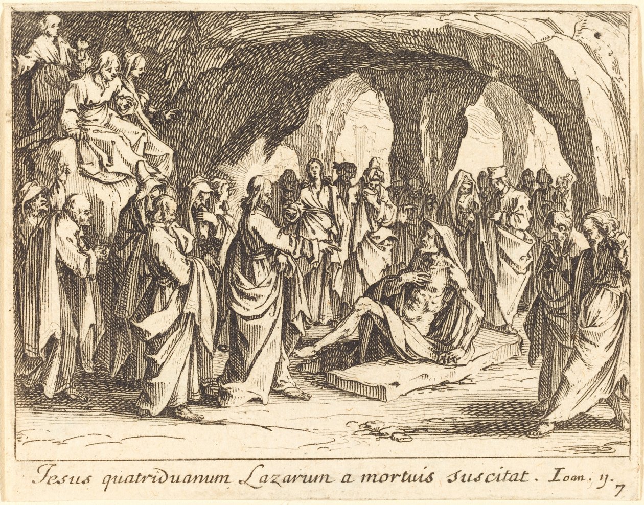 Lázár feltámasztása, 1635. alkotó: Jacques Callot
